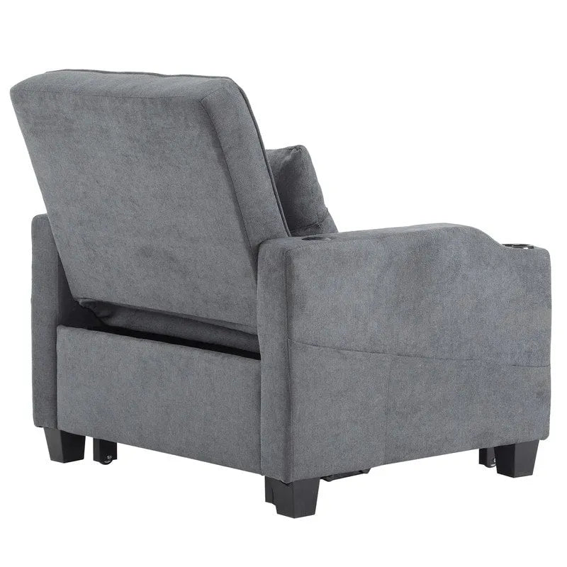 Divano Letto Convertibile 3 in 1 in Lino Grigio Verde / Grigio Blu / Grigio / Grigio / Nero per 1 Persona