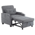 Divano Letto Convertibile 3 in 1 in Lino Grigio Verde / Grigio Blu / Grigio / Grigio / Nero per 1 Persona