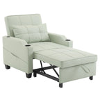 Divano Letto Convertibile 3 in 1 in Lino Grigio Verde / Grigio Blu / Grigio / Grigio / Nero per 1 Persona