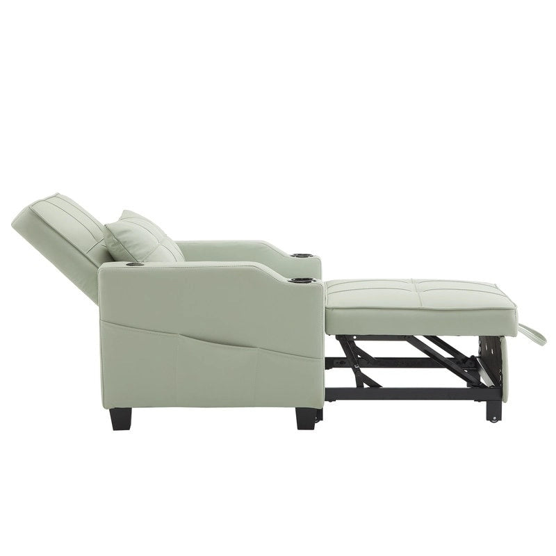 Divano Letto Convertibile 3 in 1 in Lino Grigio Verde / Grigio Blu / Grigio / Grigio / Nero per 1 Persona