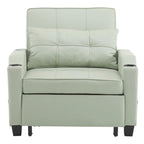 Divano Letto Convertibile 3 in 1 in Lino Grigio Verde / Grigio Blu / Grigio / Grigio / Nero per 1 Persona