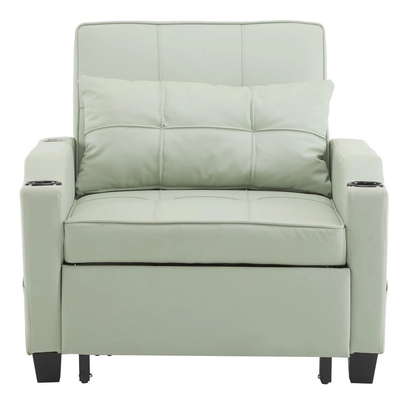 Divano Letto Convertibile 3 in 1 in Lino Grigio Verde / Grigio Blu / Grigio / Grigio / Nero per 1 Persona