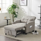 Divano Letto Convertibile 3 in 1 in Lino Grigio Verde / Grigio Blu / Grigio / Grigio / Nero per 1 Persona