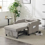 Divano Letto Convertibile 3 in 1 in Lino Grigio Verde / Grigio Blu / Grigio / Grigio / Nero per 1 Persona