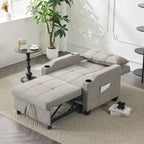 Divano Letto Convertibile 3 in 1 in Lino Grigio Verde / Grigio Blu / Grigio / Grigio / Nero per 1 Persona