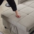 Divano Letto Convertibile 3 in 1 in Lino Grigio Verde / Grigio Blu / Grigio / Grigio / Nero per 1 Persona
