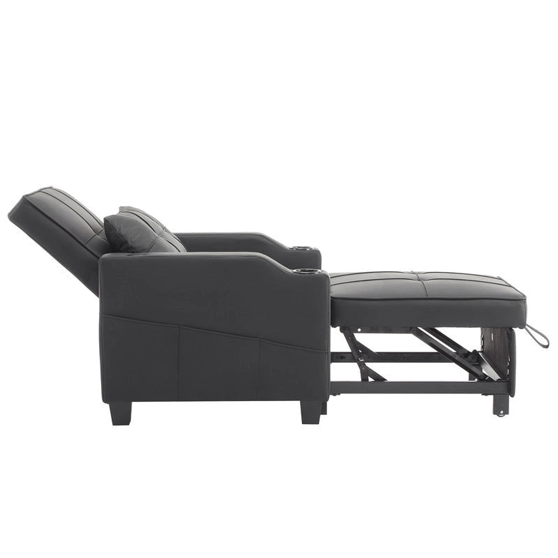 Divano Letto Convertibile 3 in 1 in Lino Grigio Verde / Grigio Blu / Grigio / Grigio / Nero per 1 Persona