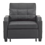 Divano Letto Convertibile 3 in 1 in Lino Grigio Verde / Grigio Blu / Grigio / Grigio / Nero per 1 Persona
