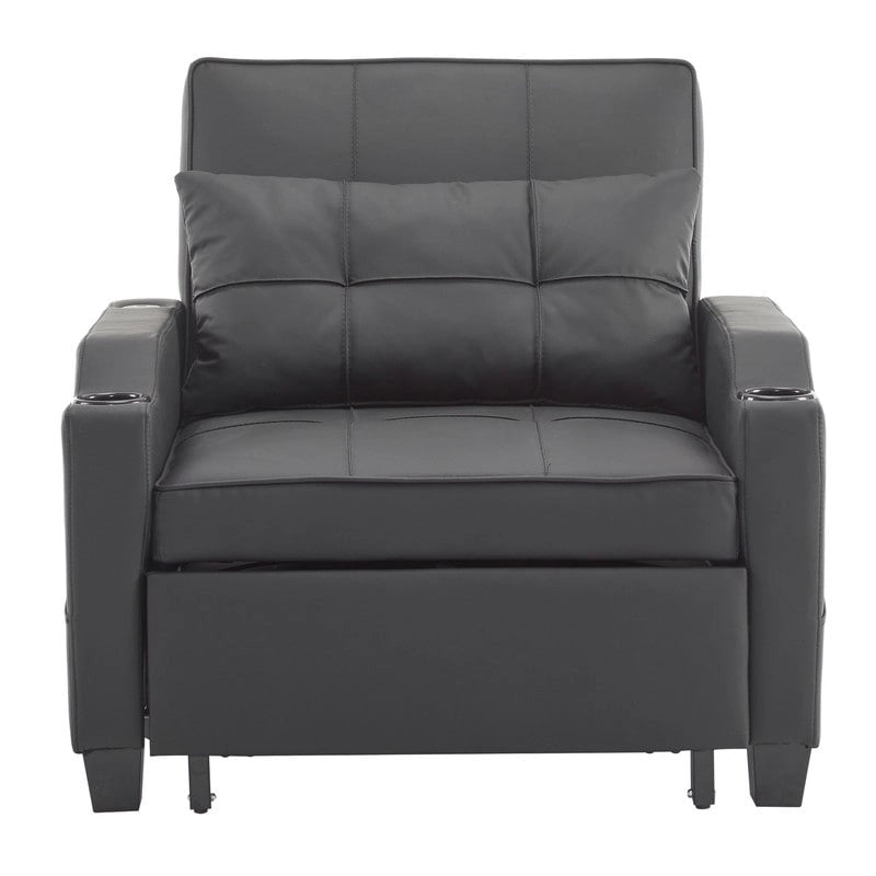 Divano Letto Convertibile 3 in 1 in Lino Grigio Verde / Grigio Blu / Grigio / Grigio / Nero per 1 Persona