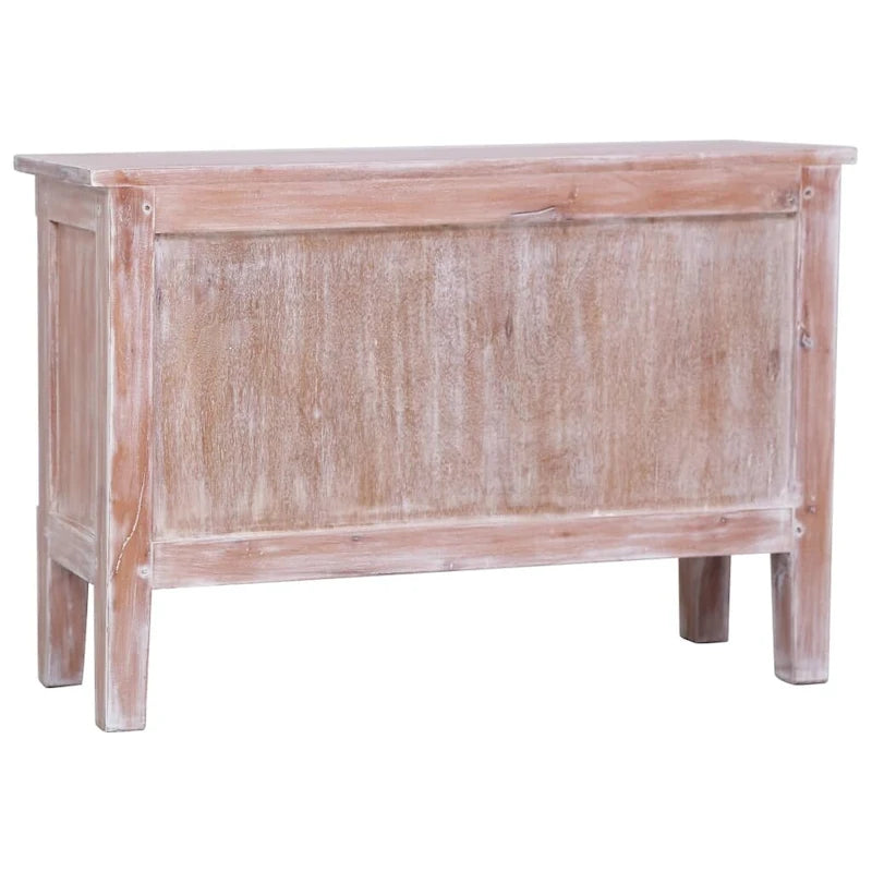 Credenza in Legno Massello di Mogano Marrone a 2 Cassetti per 1 Persona