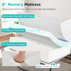 Letto pieghevole portatile con struttura in acciaio per una persona, misure Twin/Twin XL, con materasso in memory foam da 12,7 cm