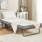 Letto pieghevole portatile con struttura in acciaio per una persona, misure Twin/Twin XL, con materasso in memory foam da 12,7 cm