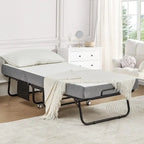 Letto pieghevole portatile con struttura in acciaio per una persona, misure Twin/Twin XL, con materasso in memory foam da 12,7 cm
