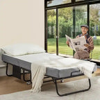 Letto pieghevole portatile con struttura in acciaio per una persona, misure Twin/Twin XL, con materasso in memory foam da 12,7 cm
