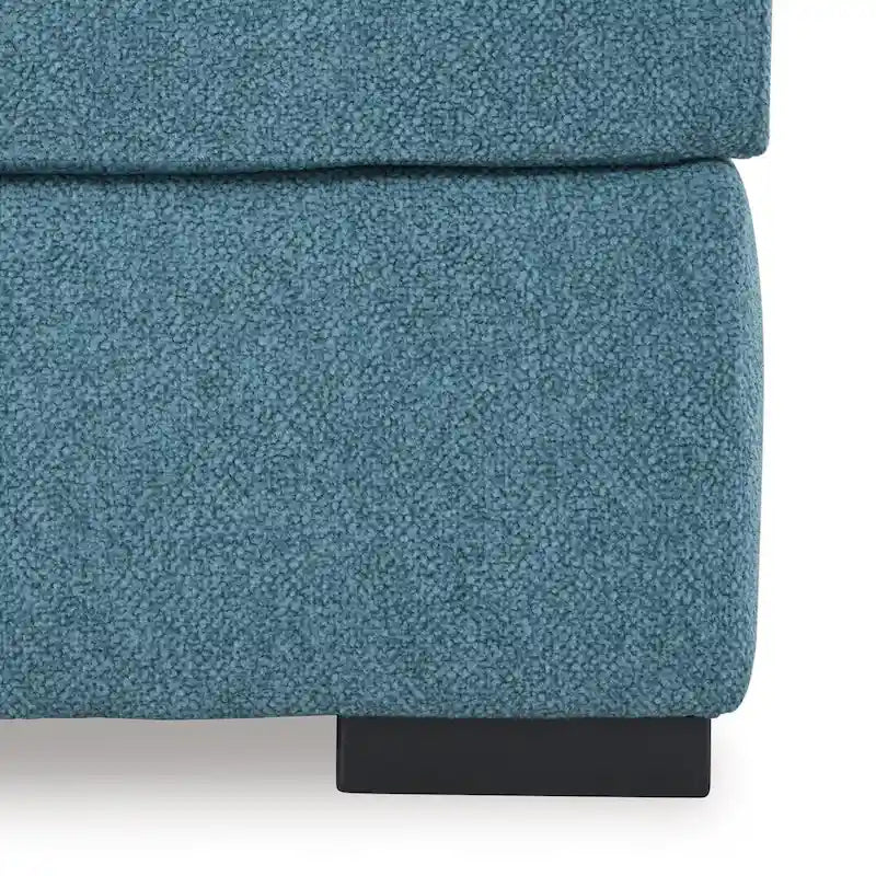 Poltrona a una Piazza e Mezza Oversize, Tipo Velluto, Colore Giallo Corteccia/Azzurro Teale, con Braccioli a Binario per 1-2 Persone