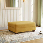 Poggiapiedi oversize in velluto a coste arancione/verde/beige/grigio chiaro/grigio/grigio sale marino/verde bosco con molle e gambe in legno per 1-2 persone