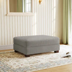 Poggiapiedi oversize in velluto a coste arancione/verde/beige/grigio chiaro/grigio/grigio sale marino/verde bosco con molle e gambe in legno per 1-2 persone