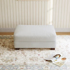 Poggiapiedi oversize in velluto a coste arancione/verde/beige/grigio chiaro/grigio/grigio sale marino/verde bosco con molle e gambe in legno per 1-2 persone