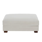 Poggiapiedi oversize in velluto a coste arancione/verde/beige/grigio chiaro/grigio/grigio sale marino/verde bosco con molle e gambe in legno per 1-2 persone