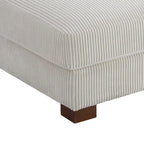 Poggiapiedi oversize in velluto a coste arancione/verde/beige/grigio chiaro/grigio/grigio sale marino/verde bosco con molle e gambe in legno per 1-2 persone