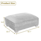 Poggiapiedi oversize in velluto a coste arancione/verde/beige/grigio chiaro/grigio/grigio sale marino/verde bosco con molle e gambe in legno per 1-2 persone