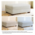 Poggiapiedi oversize in velluto a coste arancione/verde/beige/grigio chiaro/grigio/grigio sale marino/verde bosco con molle e gambe in legno per 1-2 persone