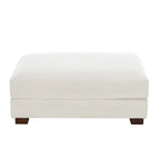 Poggiapiedi oversize in velluto a coste arancione/verde/beige/grigio chiaro/grigio/grigio sale marino/verde bosco con molle e gambe in legno per 1-2 persone
