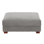 Poggiapiedi oversize in velluto a coste arancione/verde/beige/grigio chiaro/grigio/grigio sale marino/verde bosco con molle e gambe in legno per 1-2 persone
