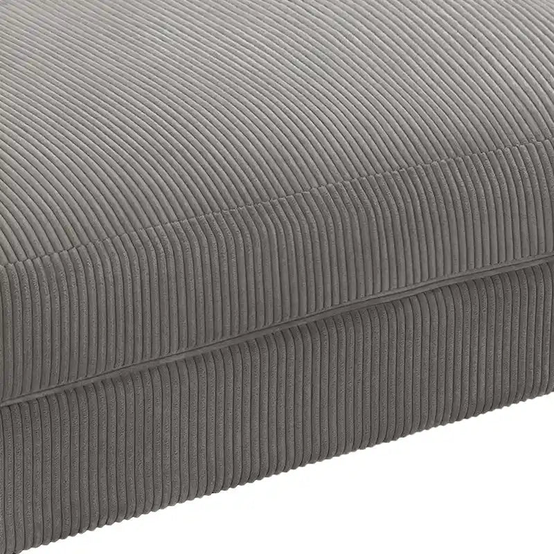 Poggiapiedi oversize in velluto a coste arancione/verde/beige/grigio chiaro/grigio/grigio sale marino/verde bosco con molle e gambe in legno per 1-2 persone