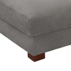 Poggiapiedi oversize in velluto a coste arancione/verde/beige/grigio chiaro/grigio/grigio sale marino/verde bosco con molle e gambe in legno per 1-2 persone