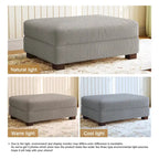 Poggiapiedi oversize in velluto a coste arancione/verde/beige/grigio chiaro/grigio/grigio sale marino/verde bosco con molle e gambe in legno per 1-2 persone