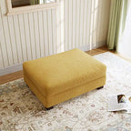 Poggiapiedi oversize in velluto a coste arancione/verde/beige/grigio chiaro/grigio/grigio sale marino/verde bosco con molle e gambe in legno per 1-2 persone