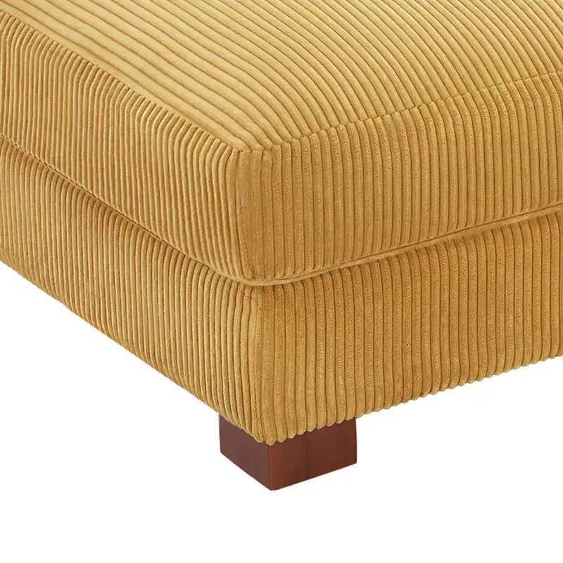Poggiapiedi oversize in velluto a coste arancione/verde/beige/grigio chiaro/grigio/grigio sale marino/verde bosco con molle e gambe in legno per 1-2 persone