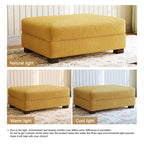 Poggiapiedi oversize in velluto a coste arancione/verde/beige/grigio chiaro/grigio/grigio sale marino/verde bosco con molle e gambe in legno per 1-2 persone