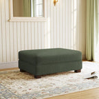 Poggiapiedi oversize in velluto a coste arancione/verde/beige/grigio chiaro/grigio/grigio sale marino/verde bosco con molle e gambe in legno per 1-2 persone