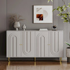 Mobile credenza a 4 ante in MDF laccato blu/grigio con ripiani regolabili per 1 persona