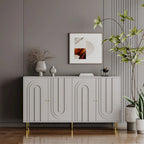 Mobile credenza a 4 ante in MDF laccato blu/grigio con ripiani regolabili per 1 persona