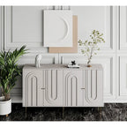 Mobile credenza a 4 ante in MDF laccato blu/grigio con ripiani regolabili per 1 persona