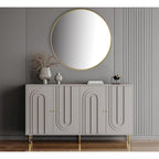 Mobile credenza a 4 ante in MDF laccato blu/grigio con ripiani regolabili per 1 persona