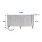 Mobile credenza a 4 ante in MDF laccato blu/grigio con ripiani regolabili per 1 persona