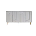 Mobile credenza a 4 ante in MDF laccato blu/grigio con ripiani regolabili per 1 persona
