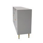 Mobile credenza a 4 ante in MDF laccato blu/grigio con ripiani regolabili per 1 persona