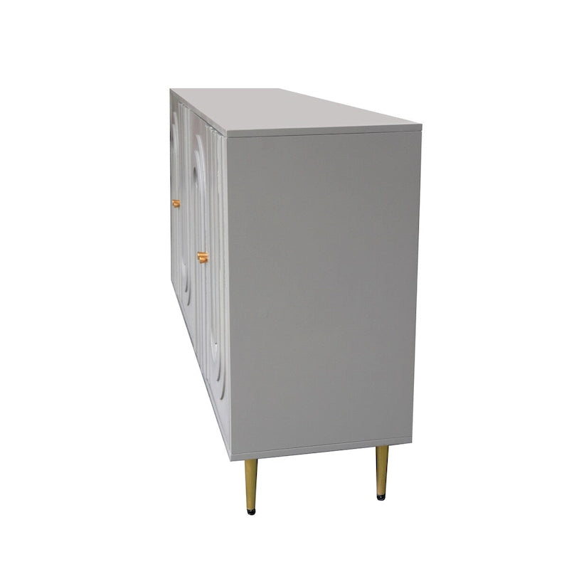 Mobile credenza a 4 ante in MDF laccato blu/grigio con ripiani regolabili per 1 persona