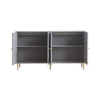 Mobile credenza a 4 ante in MDF laccato blu/grigio con ripiani regolabili per 1 persona