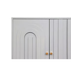 Mobile credenza a 4 ante in MDF laccato blu/grigio con ripiani regolabili per 1 persona