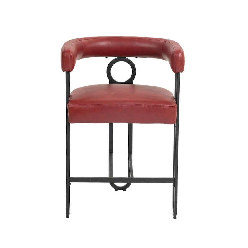 Sgabelli da Bar Imbottiti con Poggiapiedi, Colori: Rosso Vino / Grigio / Nero / Beige / Rosa / Marrone Scuro / Marrone Chiaro, Set da 2 Persone