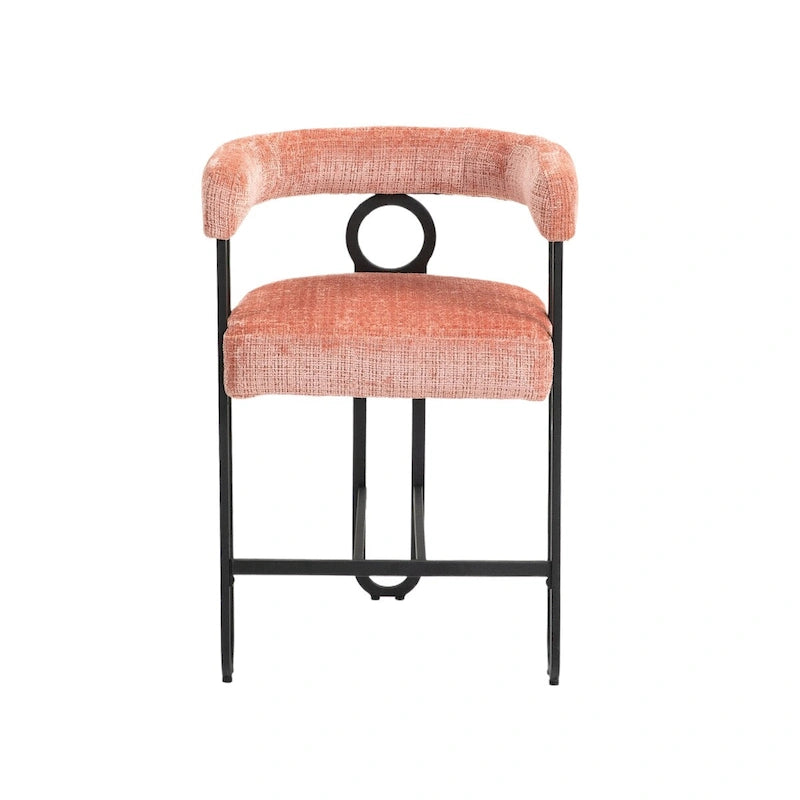 Sgabelli da Bar Imbottiti con Poggiapiedi, Colori: Rosso Vino / Grigio / Nero / Beige / Rosa / Marrone Scuro / Marrone Chiaro, Set da 2 Persone