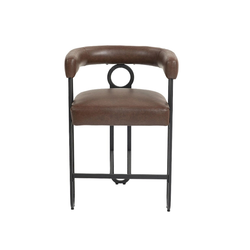 Sgabelli da Bar Imbottiti con Poggiapiedi, Colori: Rosso Vino / Grigio / Nero / Beige / Rosa / Marrone Scuro / Marrone Chiaro, Set da 2 Persone