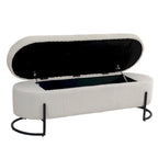 Panca Contenitore Ottomana Trapuntata in Velluto Nero / Smeraldo / Rosa / Grigio Scuro / Beige / Arancione con Cerniera di Sicurezza e Gambe in Metallo per 1-2 Persone